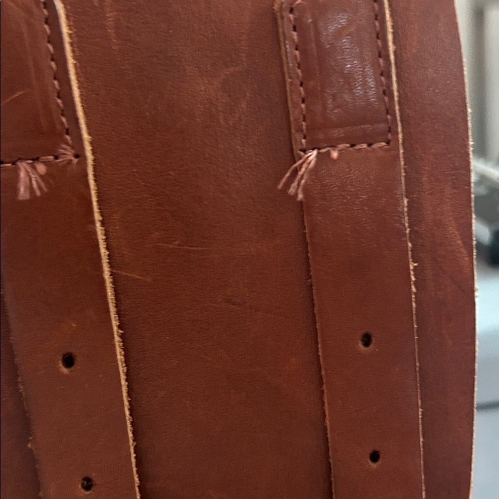 Arden B Brown Leather Belt with Gold Studs - Picture 5 of 16